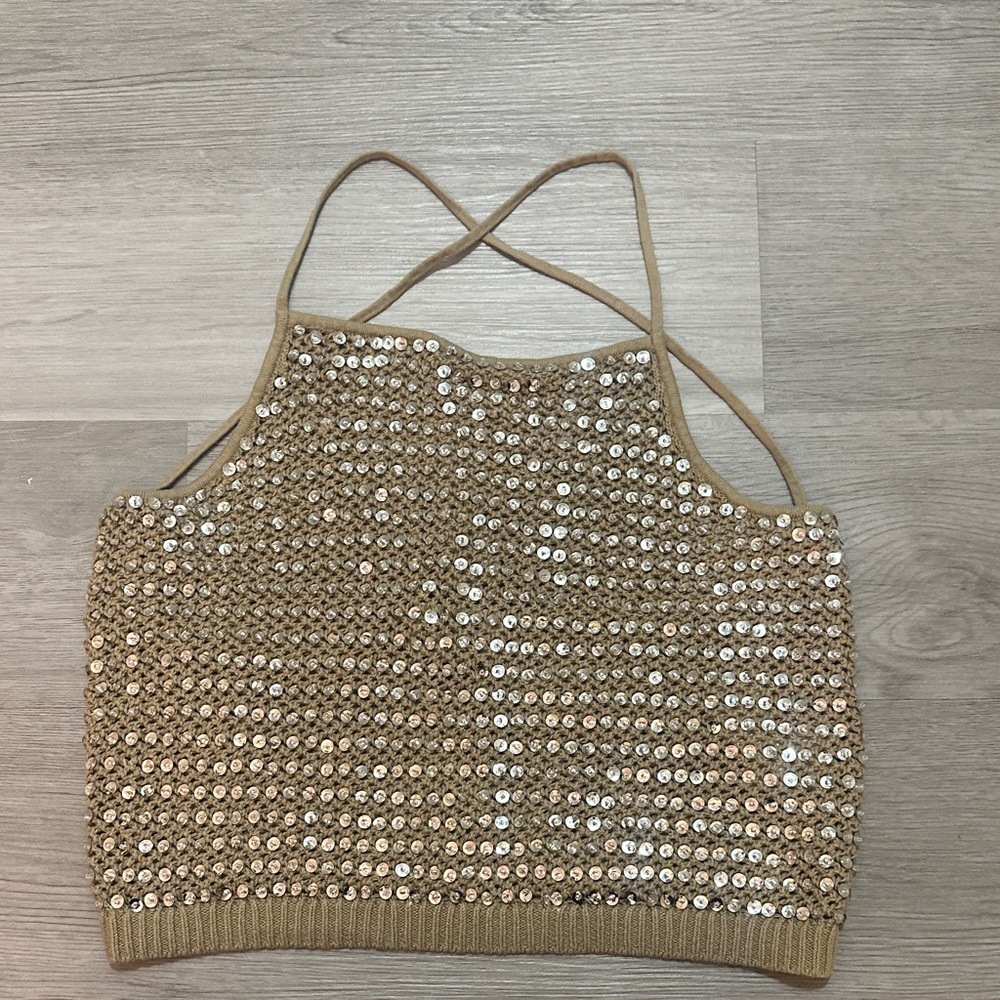 J. Crew Gold Sequin Camisole